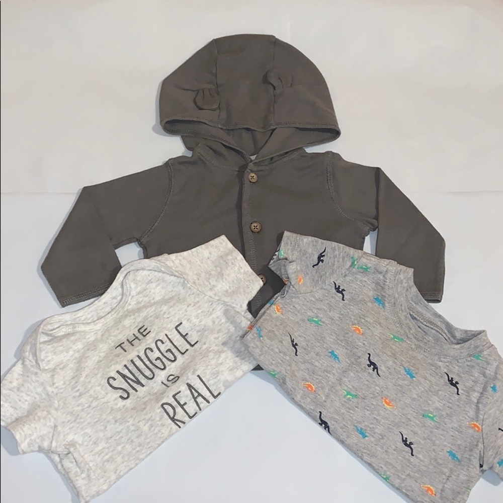 3 Piece Carter’s Shirts & Bear Hoodie Jacket